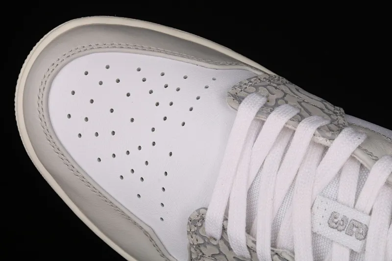 All categories Air Jordan Jordan series basketball shoes Air Jordan 1 Low G version pure original Air Jordan 1 Low Prm "Elephant Print" AJ1 Joe 1 low top white gray crackle pattern DH4269-100